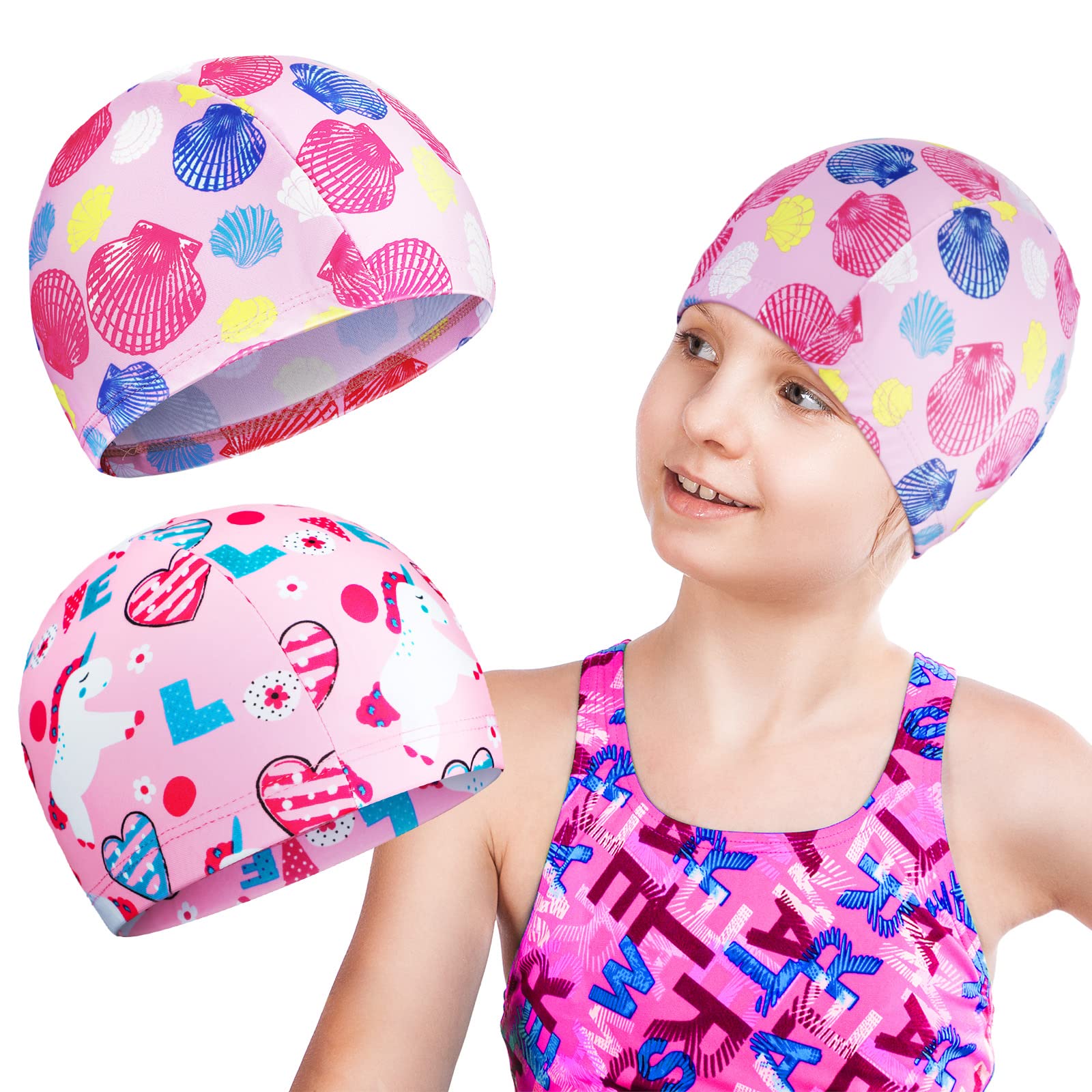 Swimming Cap Child's Swim Hats Swimming Hat for Girls Long